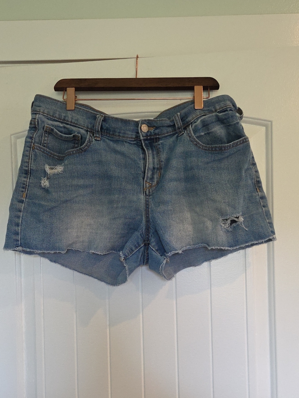 Old Navy Light Blue Distressed Denim Shorts